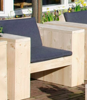 Lounge stoel van steigerhout, zelf te maken met een handige bouwtekening.