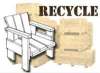 Recycling van sloophout tot tuinstoelen.