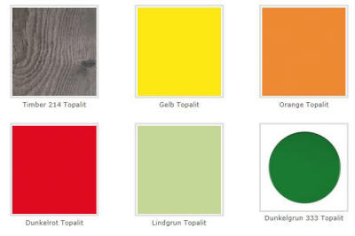Vergroot deze voorbeelden, vaste kleuren van de topalit composiet tafelbladen