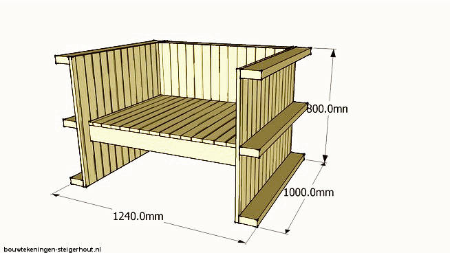 Gratis bouwtekening voor stoelen van een pallet.