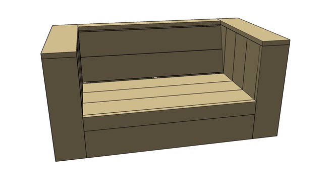 Loungeset bouwen, maak een tuinbank van steigerhout in lounge model XL.